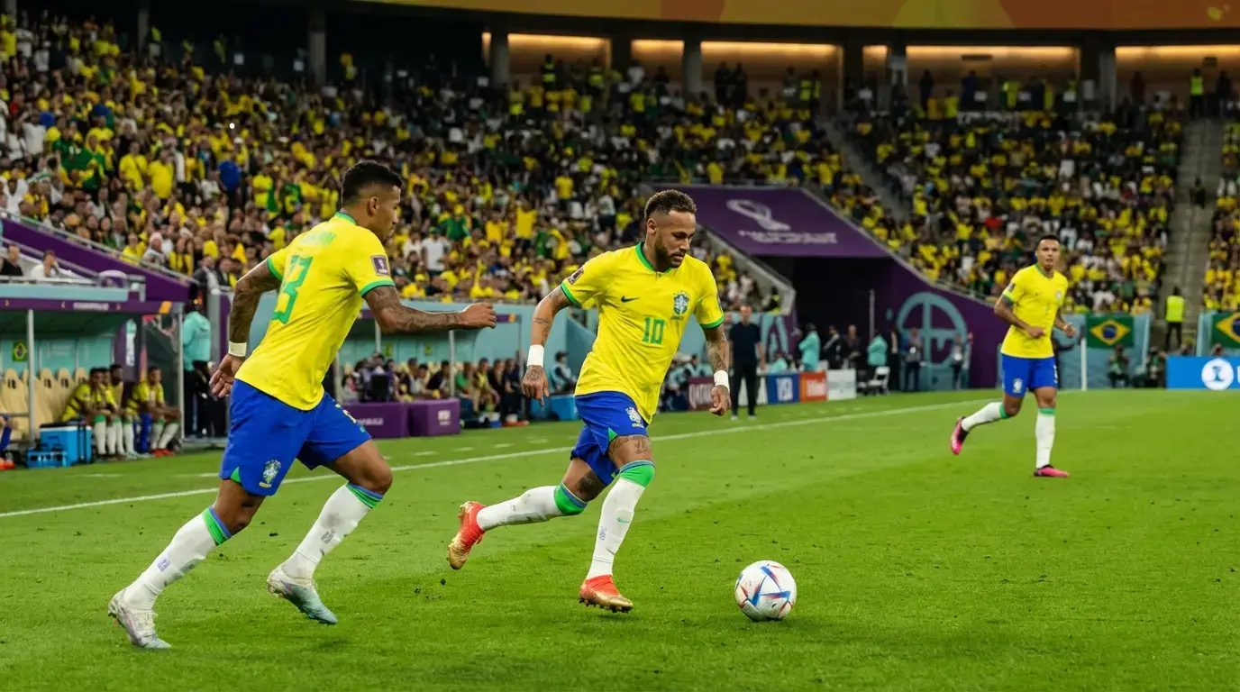 Brasilianische Seleção mit Vinicius Junior und dem gelben Trikot bei der WM 2026