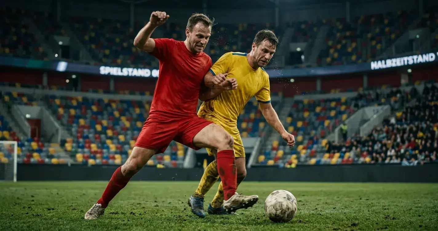Enger Zweikampf zwischen einem Schweizer und einem kolumbianischen Fussball-Spieler im WM-Achtelfinal