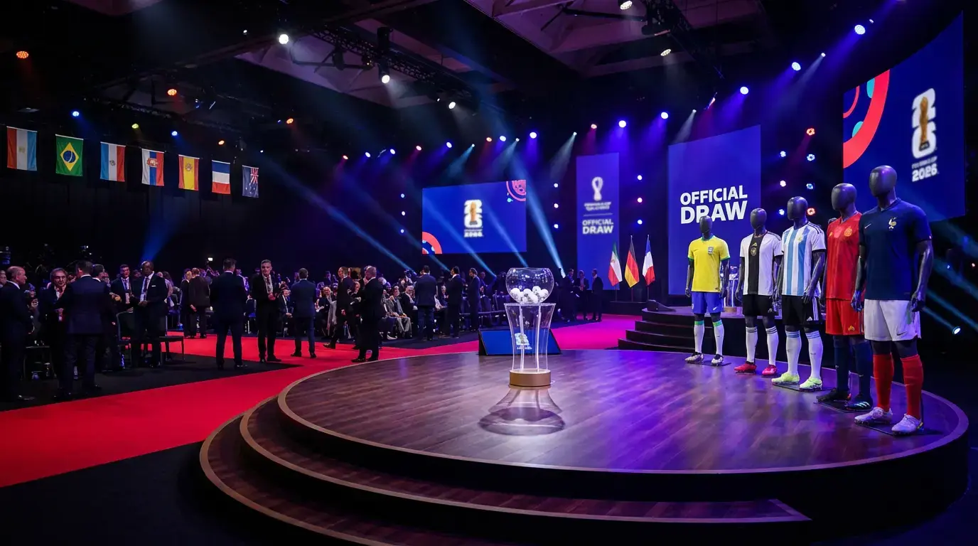 FIFA-WM-Auslosungszeremonie mit Nationalmannschaftstrikots